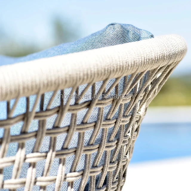 
rope woven aluminum frame garden patio furniture outdoor swimming pool hotel beach sunlounge luxury leisure sofa chair bed 