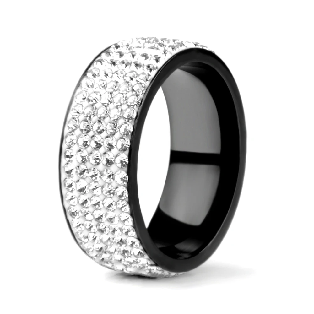 Wholesale Crystal Stainless Steel Rings for Women Men Wedding Jewelry