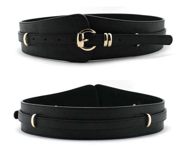 Elegant lady genuine leather wide waist belt wholesale fashion custom waistband for women