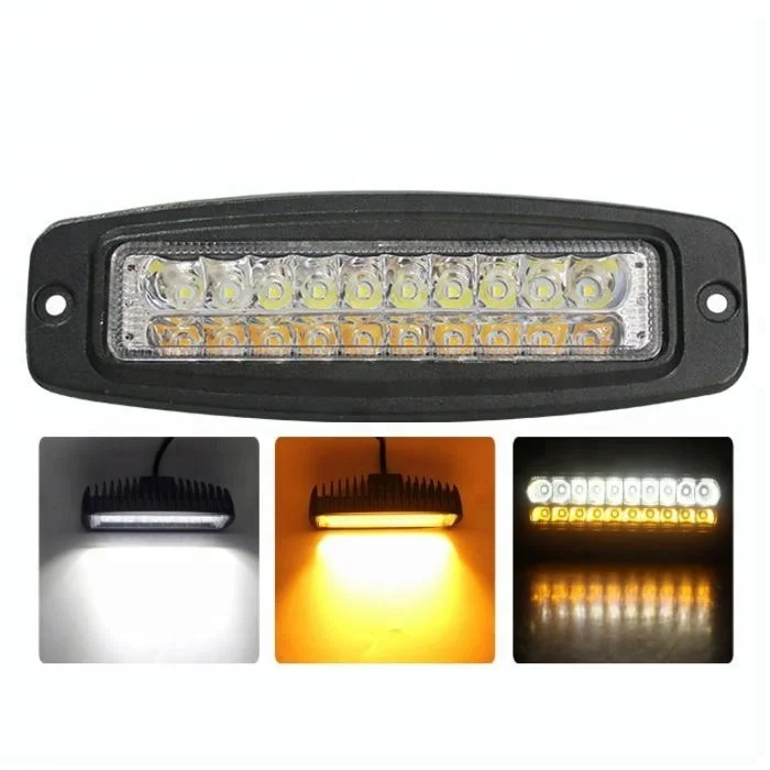 
Lightechauto Wholesale DRL dual color White Amber 20W Flush Mount slim LED work light for truck 12v offroad auto cars 