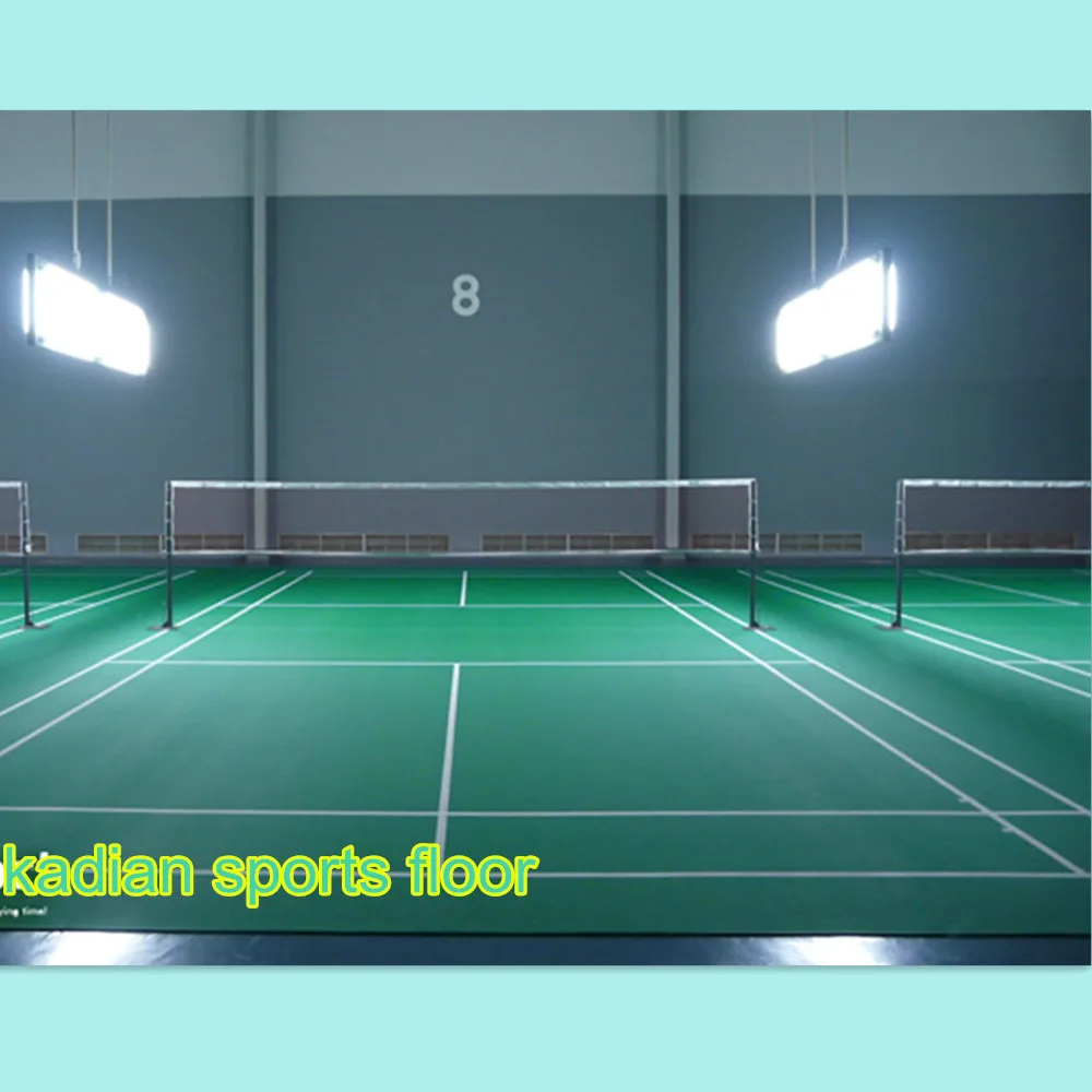 
badminton sports floor pvc sports floor indoor badminton courts green color 4.5-8.0mm 