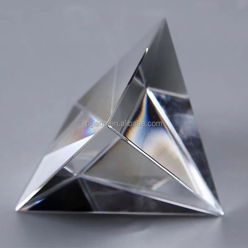 Wholesale Optical Crystal Glass Pyramid Blank Crystal Prisms Paperweight For Engraving Gifts Glass Triangular Pyramid