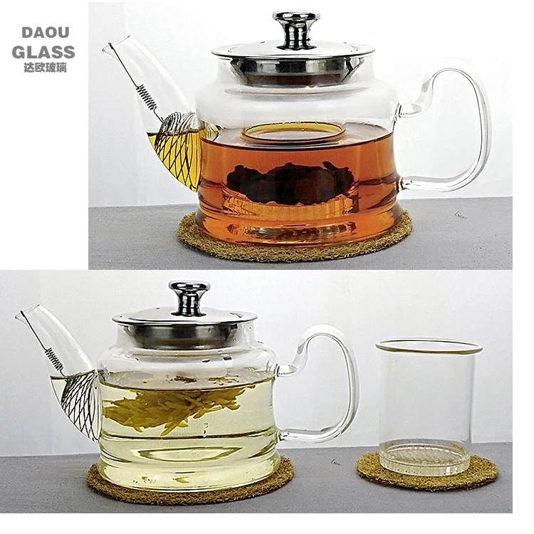 multifunctional teapot super transparent pear shaped heat-resistant glass pot 450ml easy to use