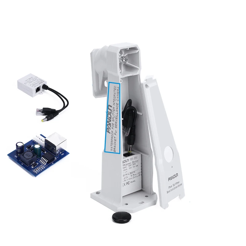 CCTV Camera  one-piece Bracket POE Splitter power supply and bracket waterproof boxtype standard48V for Ceiling or Wall Mounting