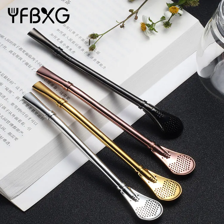 2019 trending spoon straw stainless steel straw spoon