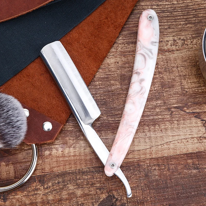 Cut Throat Shaving Straight Razor Carbon Steel Barber Sharpen Straight Razor Shave German Safty Shaver Throat Razor Resin Handle