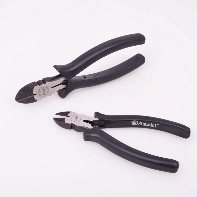 AK-8051 American type side cutting pliers tools with black handles