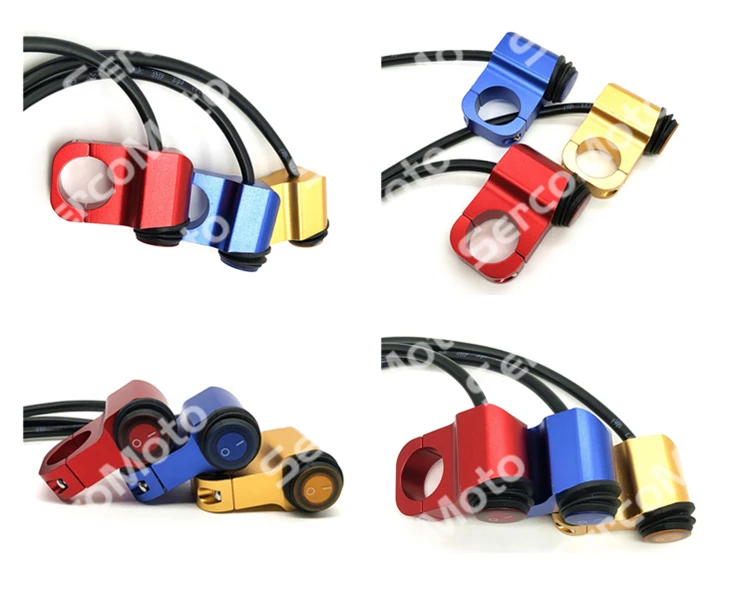 Водонепроницаемые переключатели на руль для мотоцикла, 12 В, 7/8 дюйма, 22 мм, стоп-сигналы для фар, противотуманные фары, переключатель ВКЛ./ВЫКЛ. С индикатором