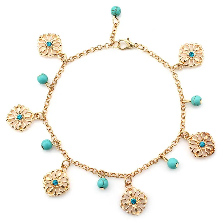Hot Sell Women Simple Fashion Retro Diamond Fringed Anklets