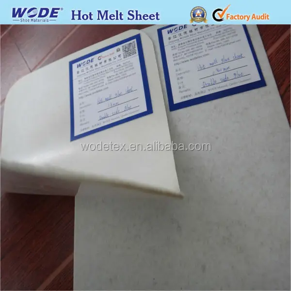 
 Односторонний клей на пальцах ног и противожесткие прокладки, лист горячего расплава  