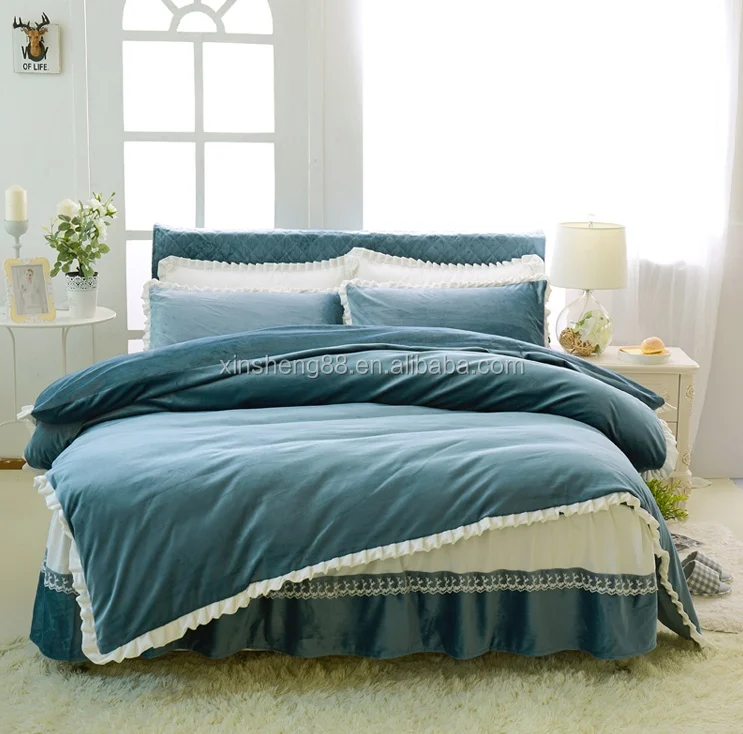 2021-2022  new bedding set----bed skirt with lace