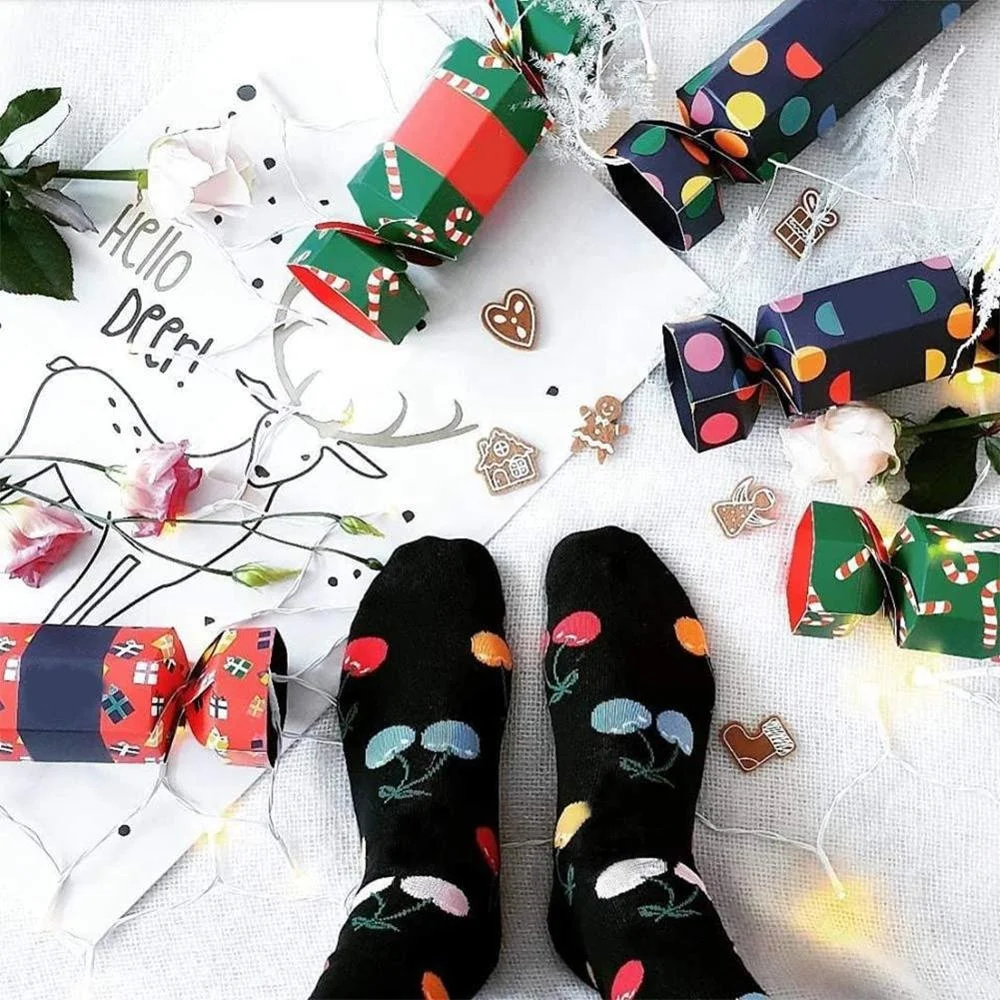 Hot Sale Fashion Cute Compression Socks Unisex Geometric Cherry Slimming Fun Socks