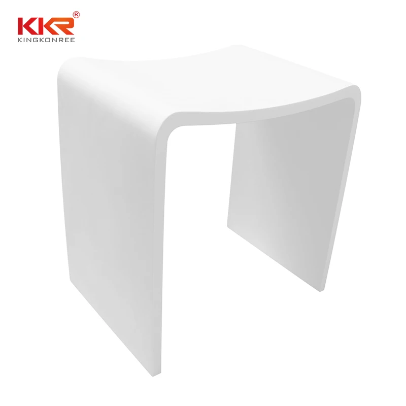 
KKR Customized Made Modern Bathroom Shower Foot Stool Clear Acrylic Solid Surface Bath Small Bench 