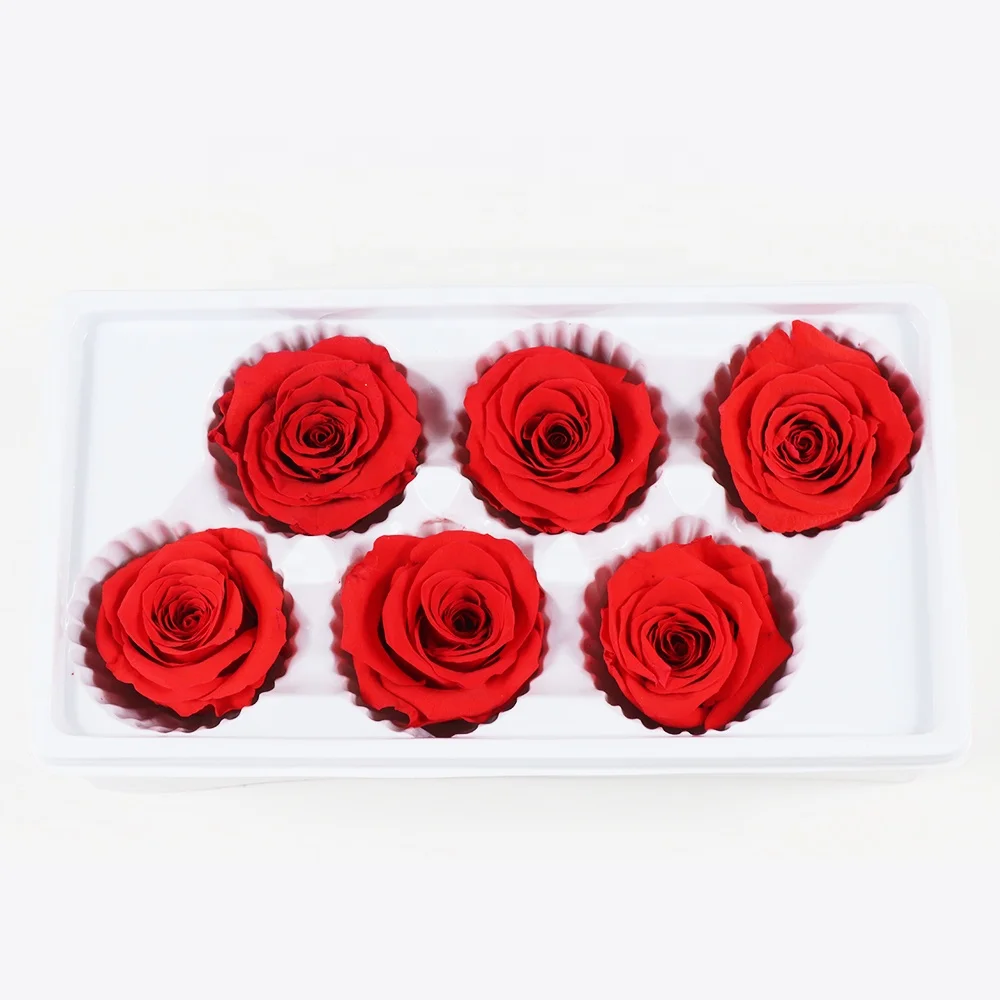 Оптовая продажа, сохраненные красные розы класса А длиной 5-6 см, подарок на день рождения, украшение для дома и свадьбы «сделай сам»
