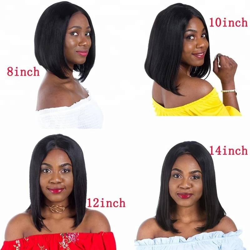 
Short Bob Human Hair Lace Front Wigs For African American, silky straight brazilian hair female high quality lace frontal wig 