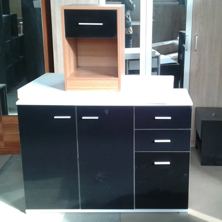 Luli Modern High Gloss Side Cabinet Table Sideboard Chest of Drawer Bedroom Living Room Storage Furniture in Black