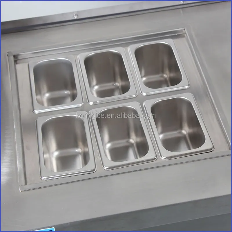 thai style single flat pan fried ice cream machine