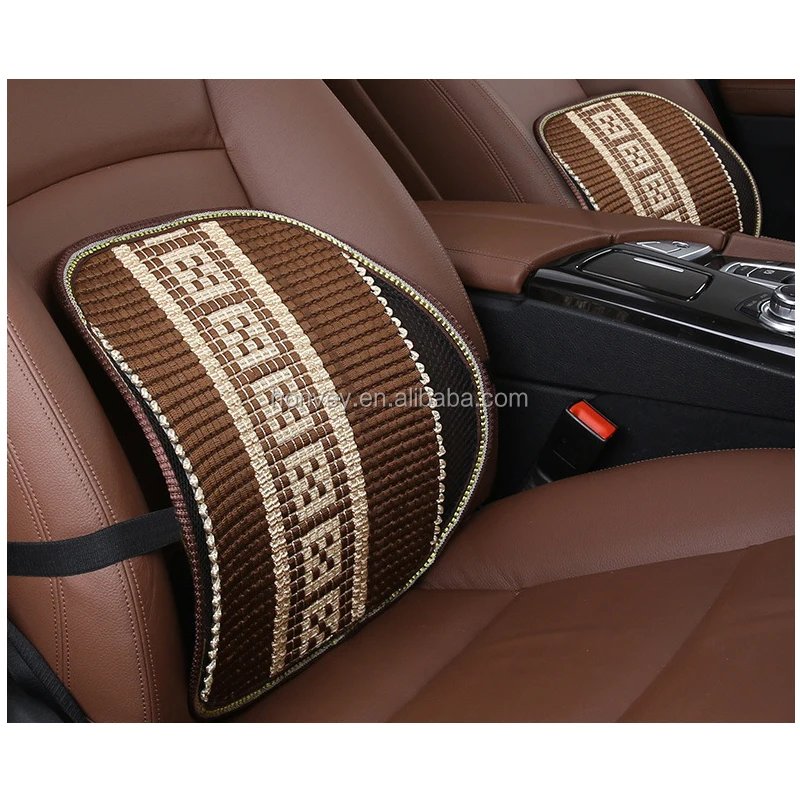 
Car Neck Pillow Headrest Pillow + Car Seat Lumbar Support Waist Pillow Ice Silk Set 