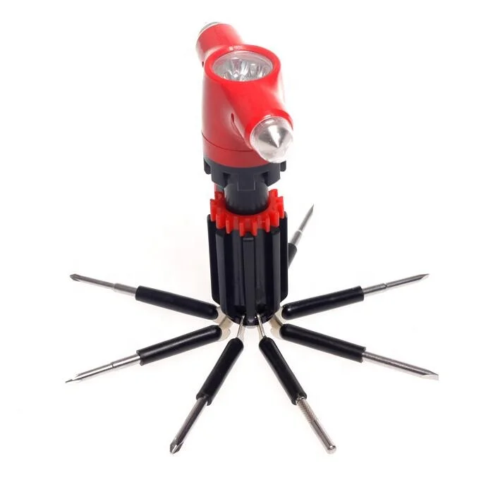 Лидер продаж 8 in1 Новый Multi вождение автомобиля кемпинг аварийного Escape Детская безопасность молотки с отвертки и свет