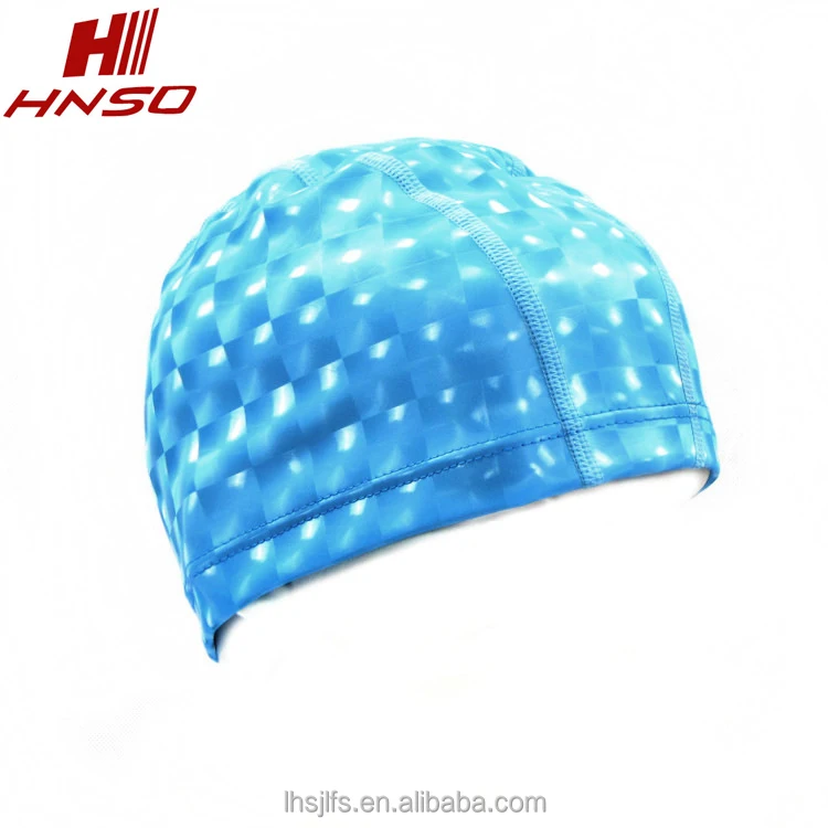 
High stretch waterproof custom logo ear-protection dreadlocks PU fabric swim caps 