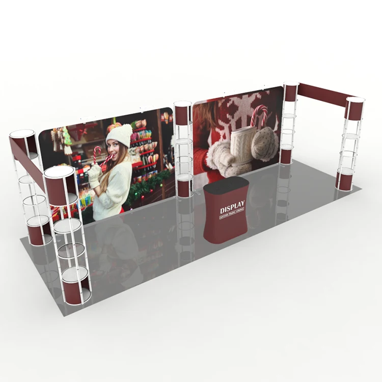 Popular aluminum stand tension fabric display 10 x 20 trade show booth