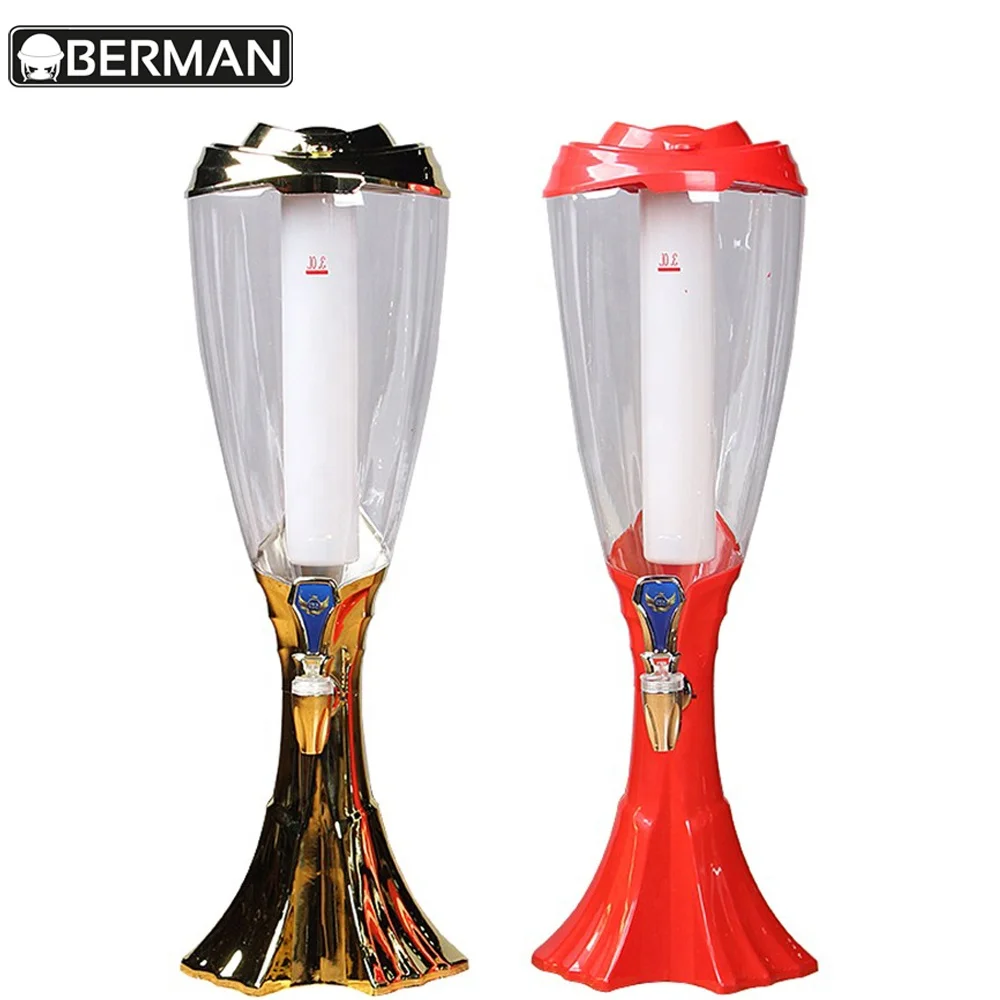 Factory wholesale 3 liters ICE TUBE tiger beer tower dispenser for sale