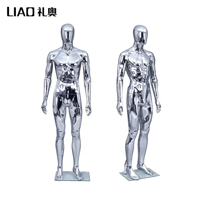 
Silver Chrome male and female wedding dress mannequin With base 