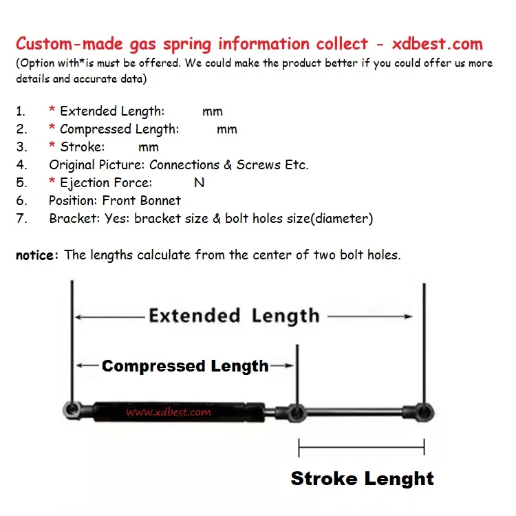 68960-20240 68950-20420 Car Tailgate Gas Struts Shock Struts Lift Supports for Toyota