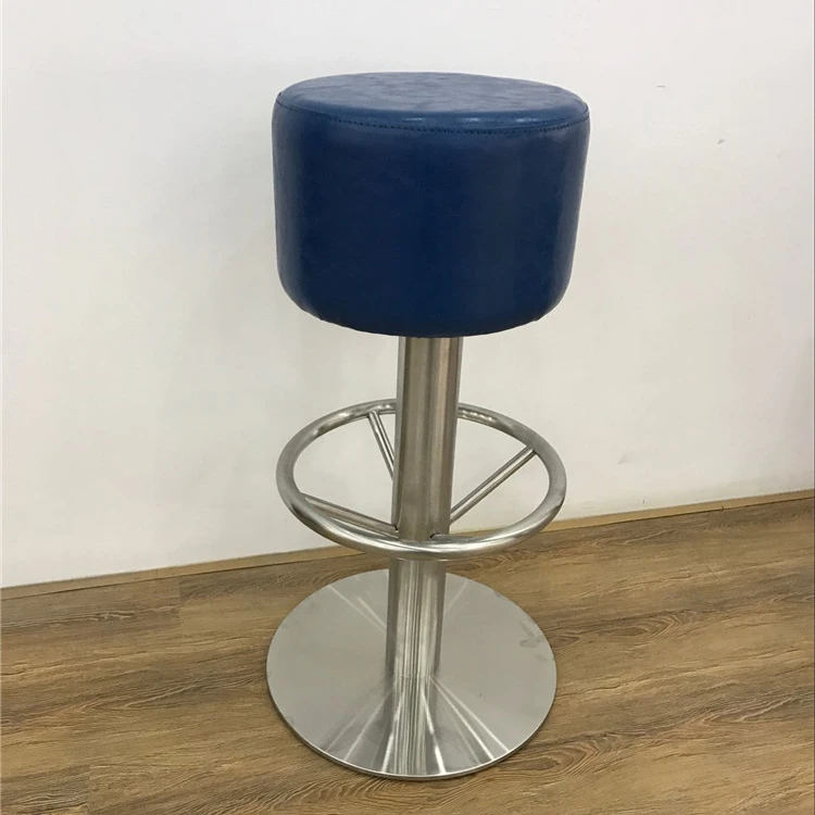 padded round orange leather swivel bar stools for sale
