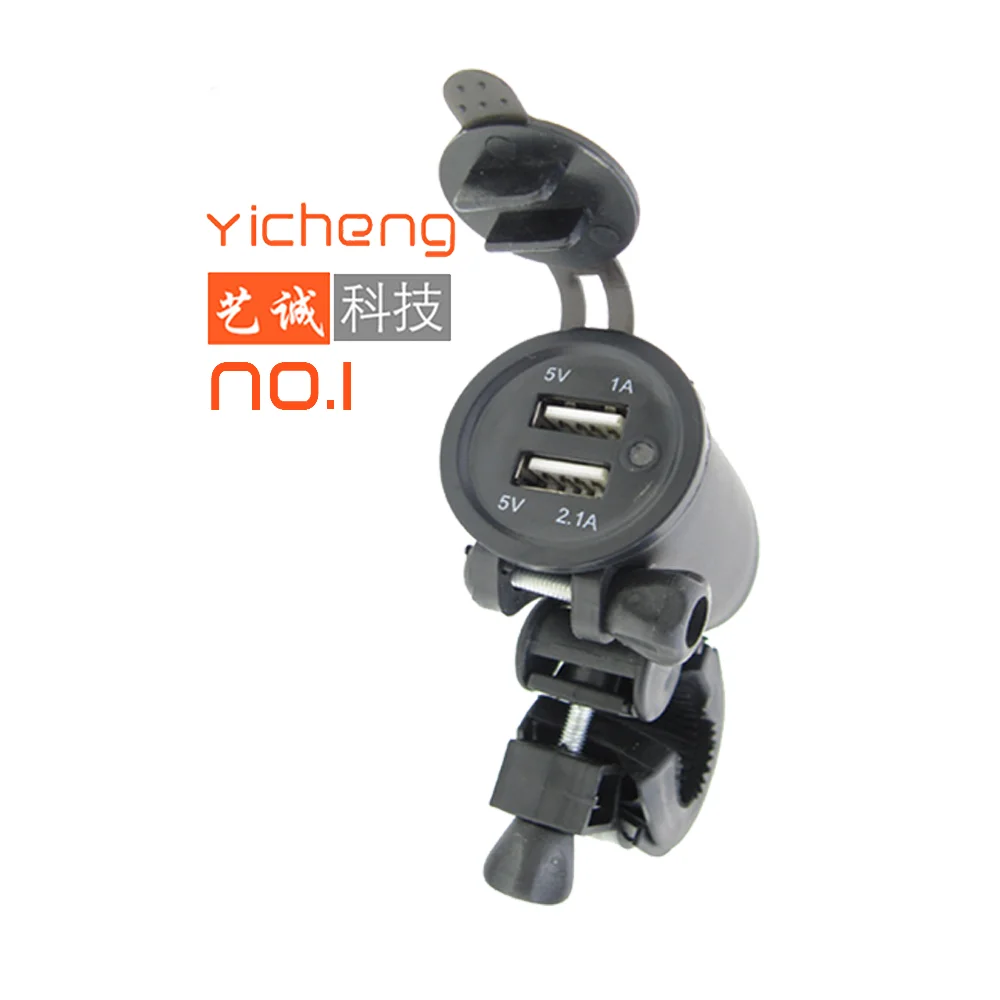 3.1A Dual Bike Motorbike Handlebar Mount Mobile Phone Motorcycle USB Charger