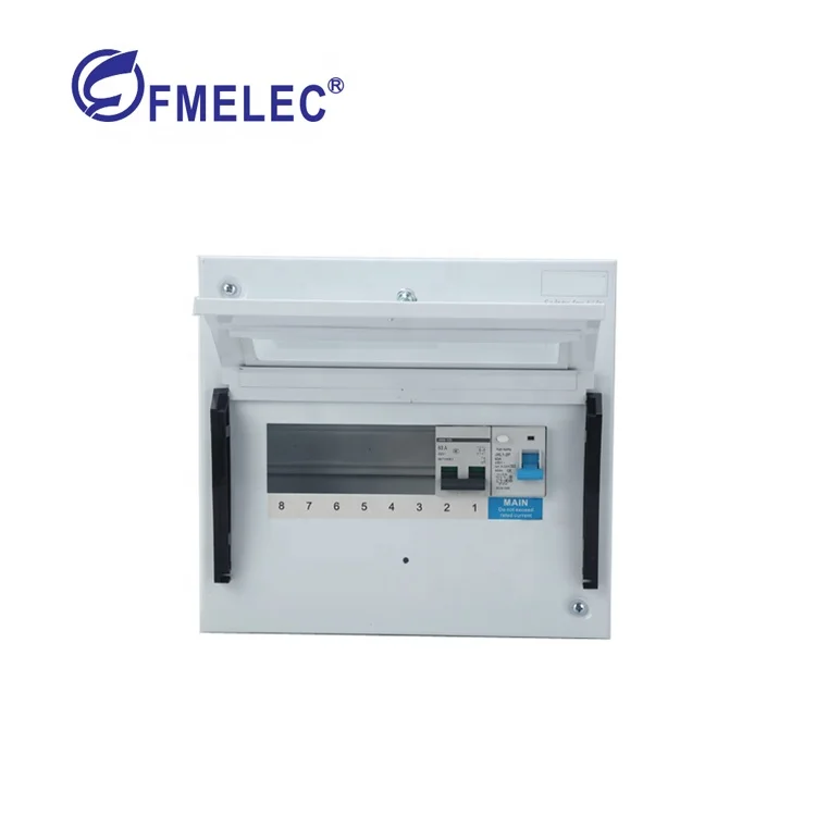 SPN metal 1 phase din rail distribution box  4 6 8 10 12ways 100A MCCB way cabinet