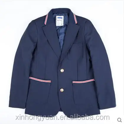 custom fashion spring blue/red English style high school boys formal blazer suits uniforms