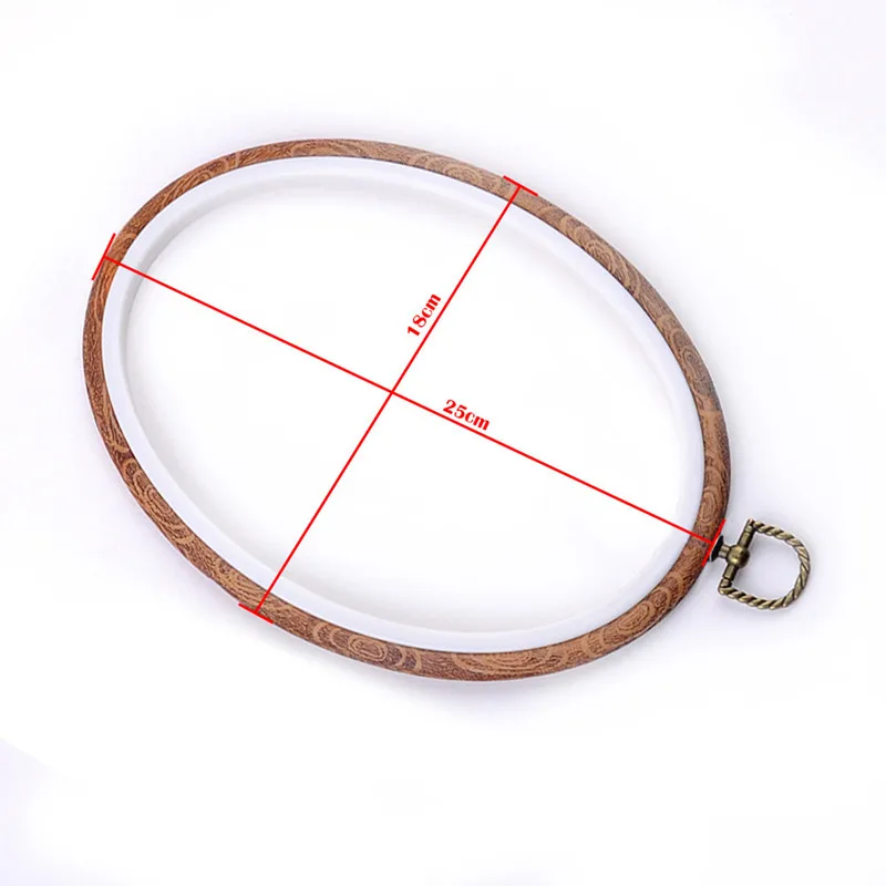 Wooden Plastic Frame Embroidery Hoop Oval Loop For Cross Stitch Machine Hand DIY Needlecraft Sewing Tools