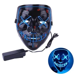 Halloween Party Equipment LED Scary Mask LED Light Up EL Masks EL Wire Mask for Festival Parties Manufacturer China