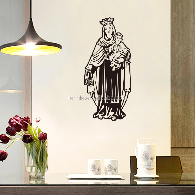 Custom Design Fashion Christ Religious Holy Enamel Mary Mother and The Son of God Church Wall Sticker