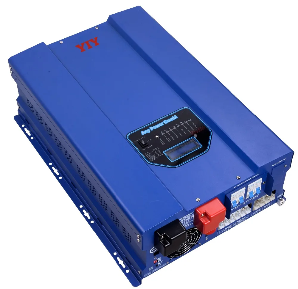High Power 8000 Watts Hybrid Inverter Off Grid 24V 48V DC to 110V 120V 220V 230V 240V AC Output Solar Inverter 8KW with MPPT