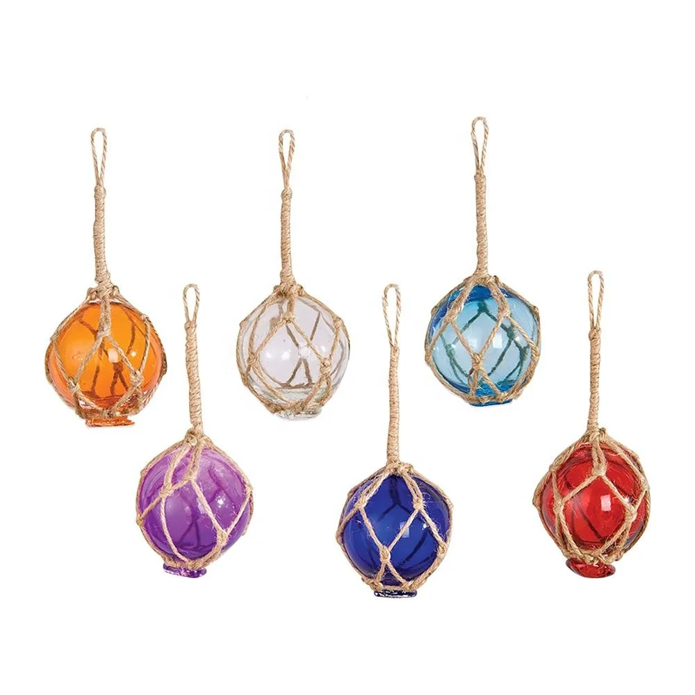 
 Разные цвета прозрачное стекло буи EVA мяч Рыболовные Поплавки Чистая набор с веревкой   (62157489637)