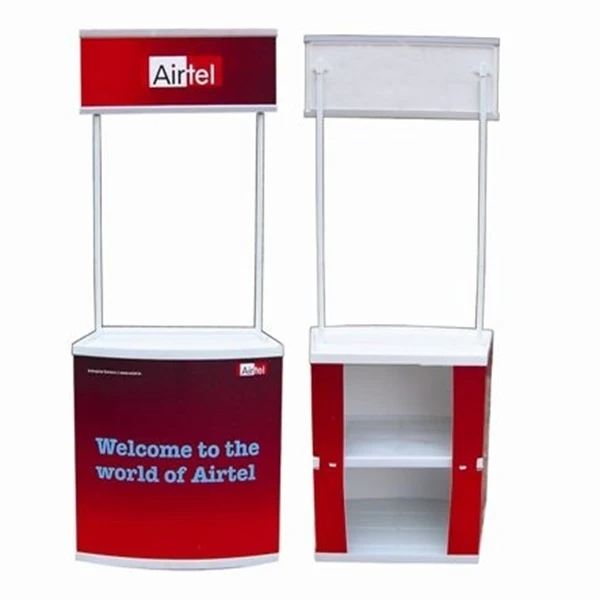 
Easy carrying supermarket foldable promotion table Custom PVC advertising promotional counter