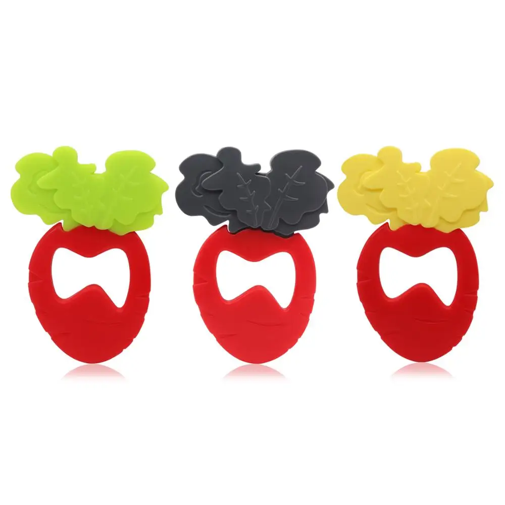 
100% Eco-friendly Food Grade Silicone Baby Teether Natural Material Vegetable Shaped Silicone Soft Baby Toys 