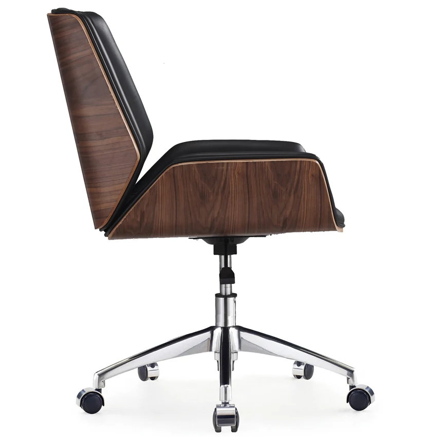 Modern office meeting room reception leather guest visitor chair with armrest