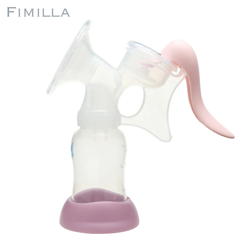 Baby Feeding Supplies Manual Silicone Breast Pump for Breastfeeding with Bottle