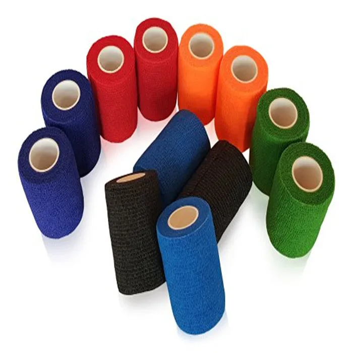 
Nonwoven Self Adhesive Colored Vet Wrap Pet Care Sports Elastic Cohesive Bandage 