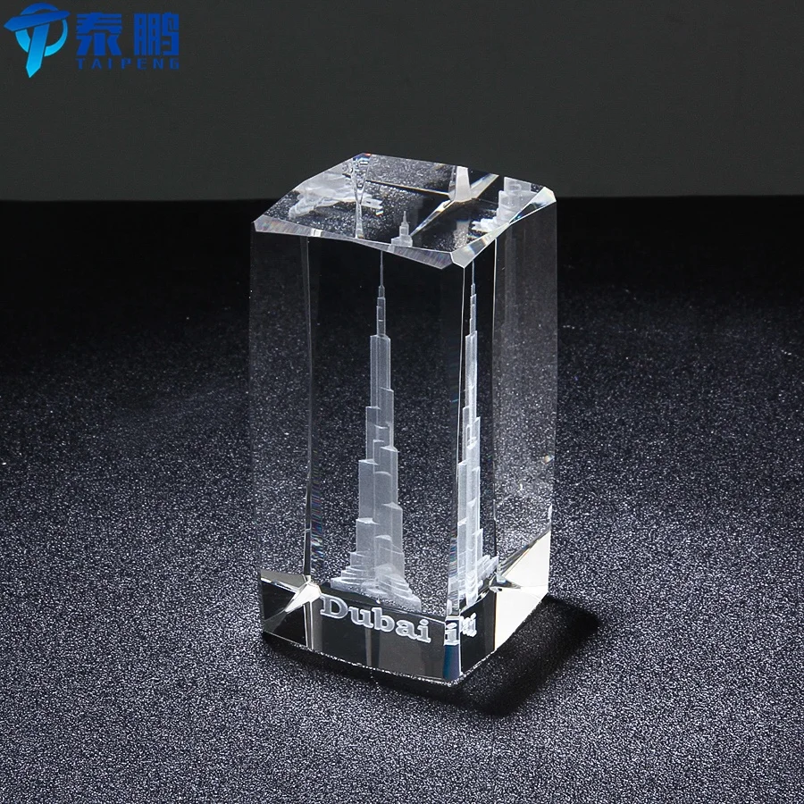 
Best 3D engraving Burj Khalifa Tower models as crystal gift 