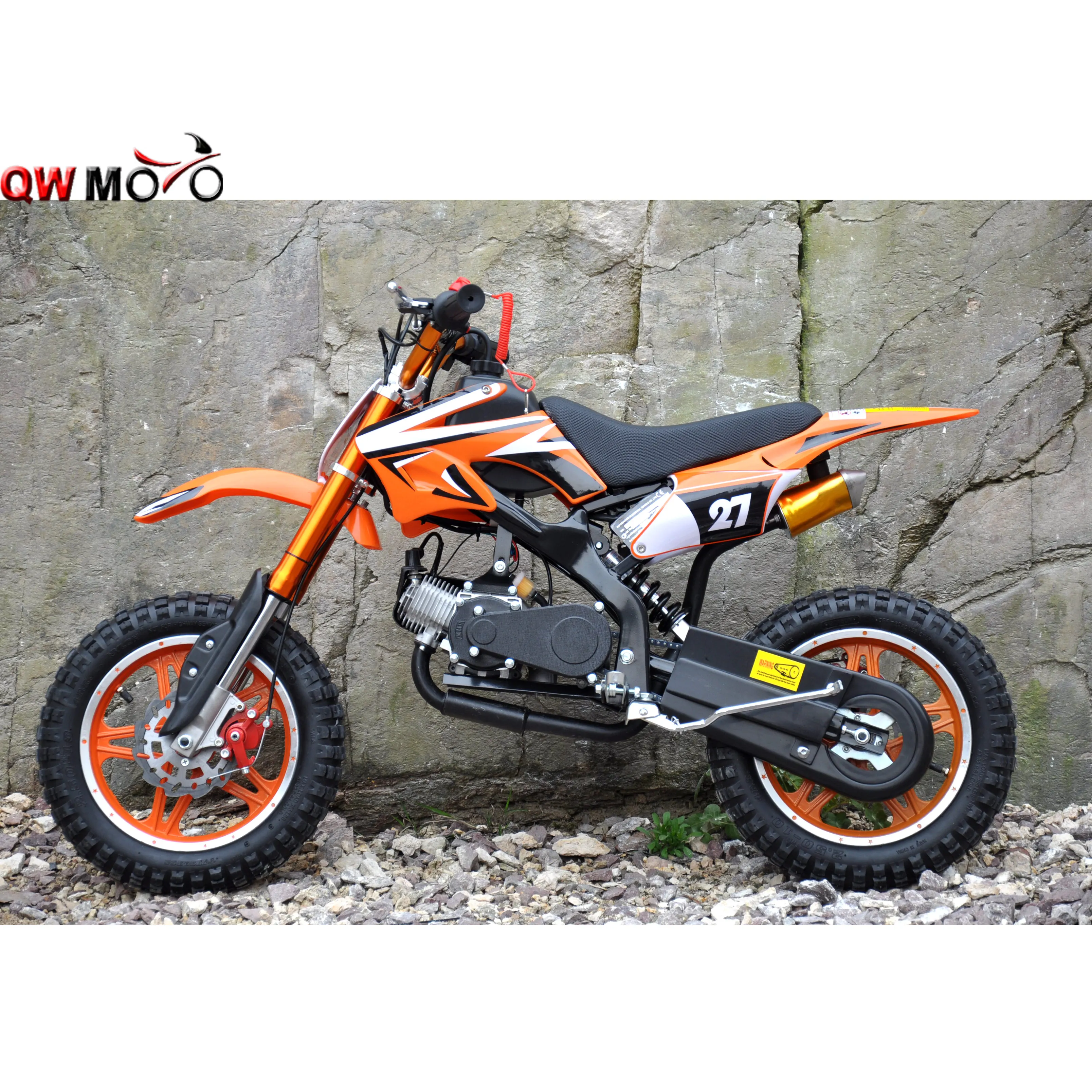 QWMOTO dirt bike kids moto 2 stroke cross bike Gas Powered motorcycle mini dirt bike 50cc QWMPB-02
