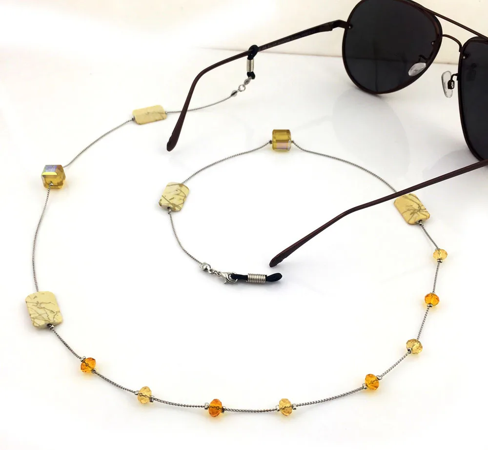 Противоскользящая Минималистичная золотая цепочка для очков цепочка для солнцезащитных очков для чтения цепочка для очков с кристаллами и бусинами держатель для очков шнур для очков Веревка для шеи