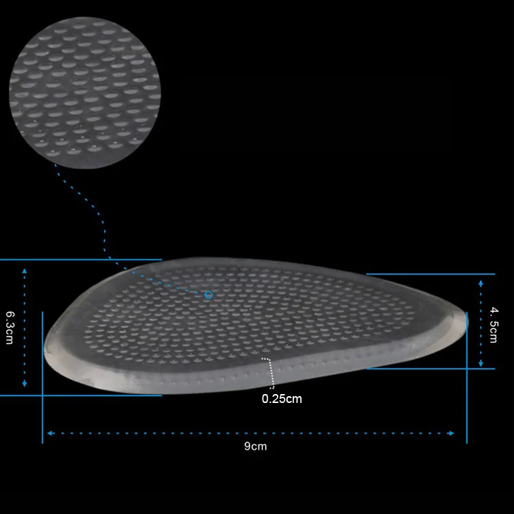 Transparent Anti slip Sticky High Heel Shoes Soft Silicone Gel Foot Massage Ball of Foot Cushions Pain Relief Shoe Inserts