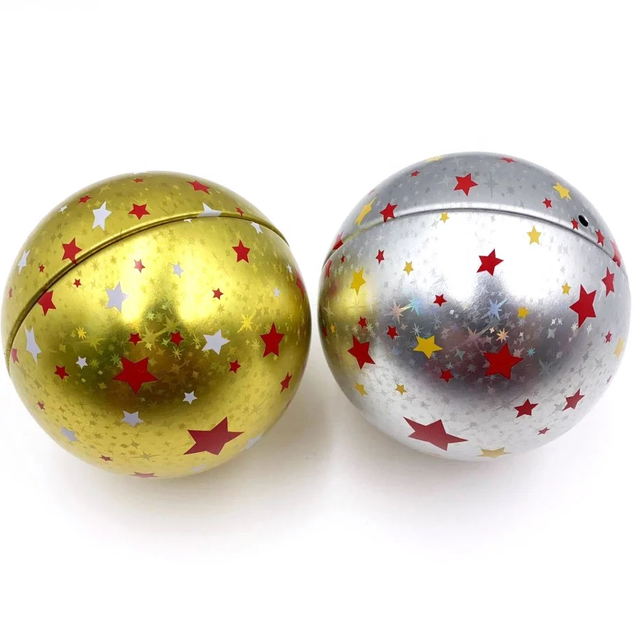 OEM factory customized various size metal ball round bauble tin