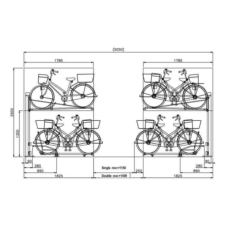 
User-friendly design solidness vertical two tier bike rack 