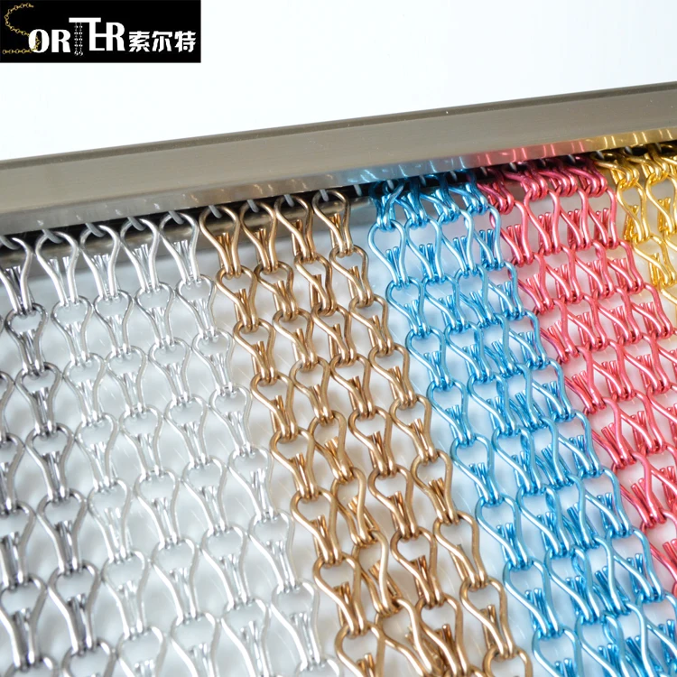 Aluminum chain link room divider curtain in half drop