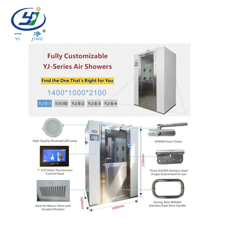 
Cheap air shower fan double person with door interlock 